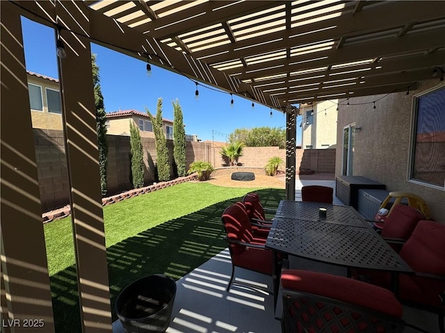 view of patio with a pergola