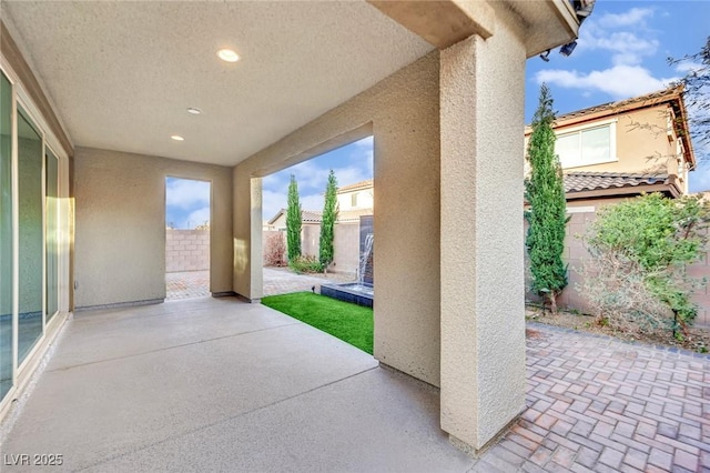 view of patio with a fenced backyard