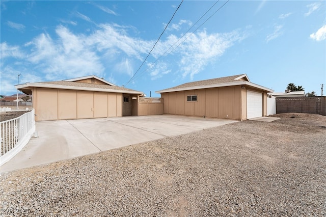 view of home's exterior with a garage