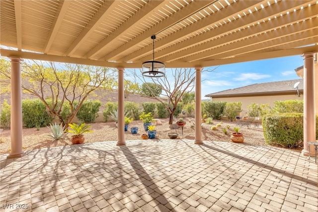 view of patio / terrace featuring a pergola