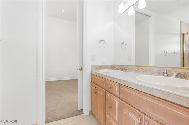 bathroom featuring vanity and tile patterned floors