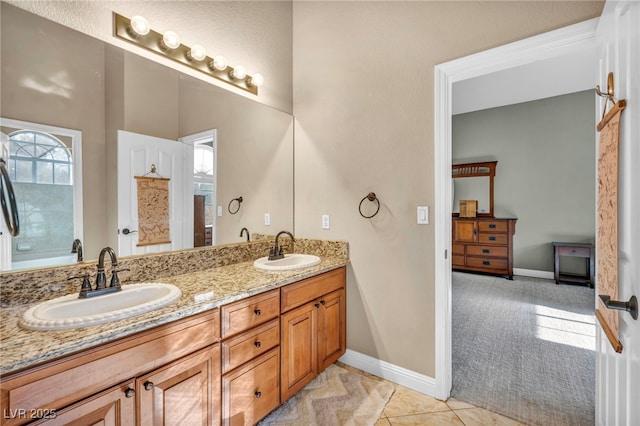 bathroom featuring vanity and tile patterned floors