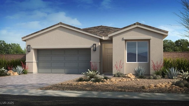 ranch-style house featuring a garage