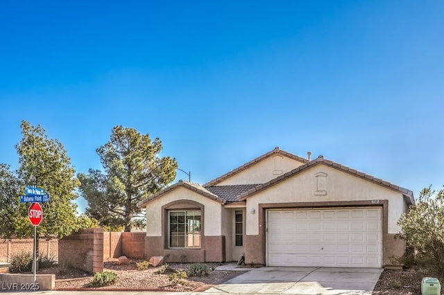 single story home with a garage