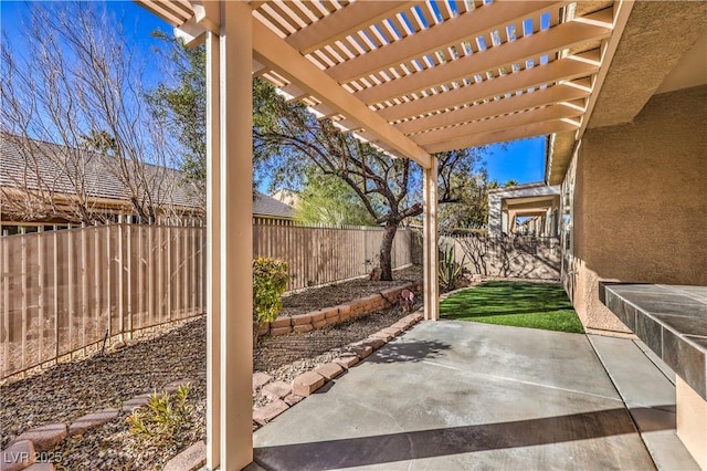 view of patio with a pergola