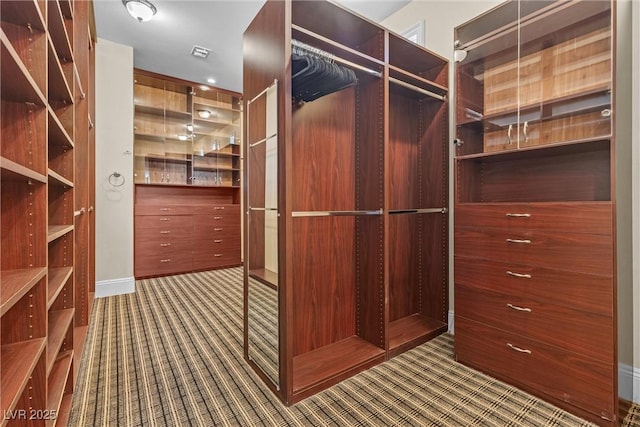 spacious closet with carpet floors