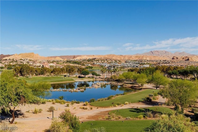 view of water feature with a mountain view