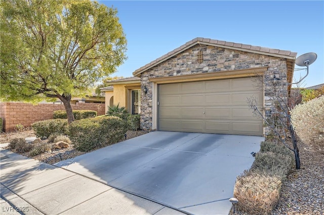 single story home featuring a garage