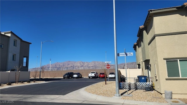 view of road with a mountain view