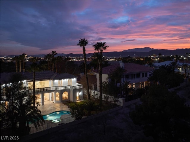 exterior space with a mountain view