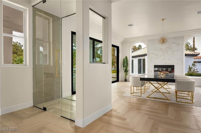 74 Innisbrook Ave, Las Vegas, NV 89113 - hall with visible vents, baseboards, and crown molding