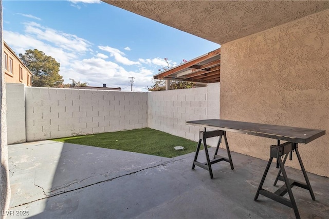 view of patio / terrace featuring a fenced backyard