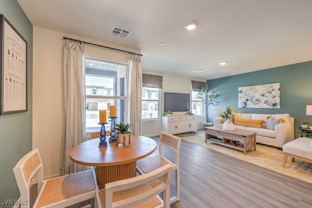 dining area featuring light hardwood / wood-style floors