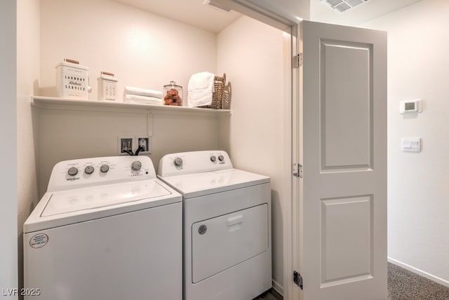 laundry room featuring washing machine and clothes dryer