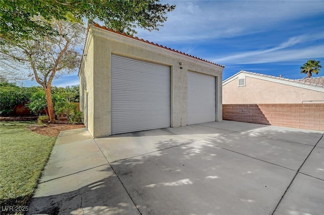 view of garage