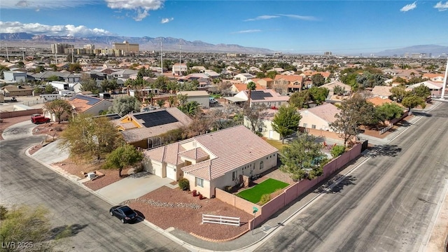 aerial view with a mountain view