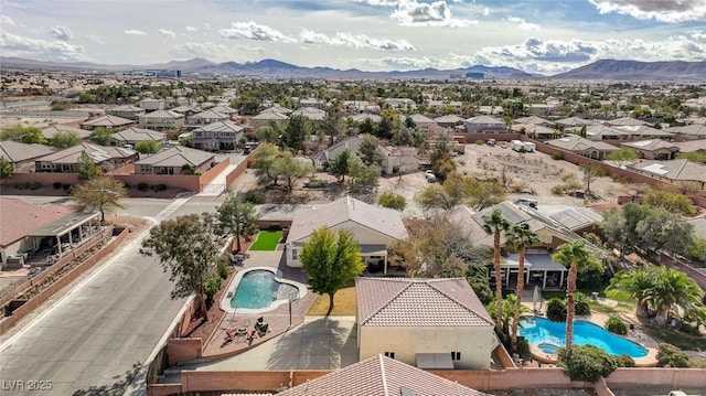 aerial view featuring a mountain view