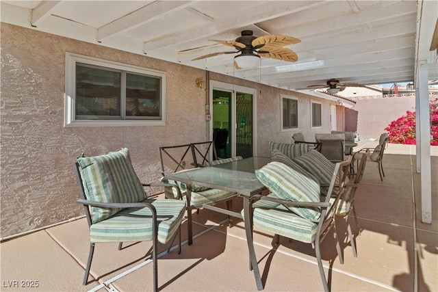 view of patio / terrace with ceiling fan