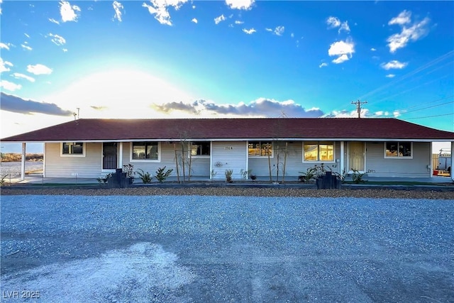 view of single story home