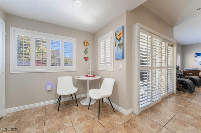 view of tiled dining space