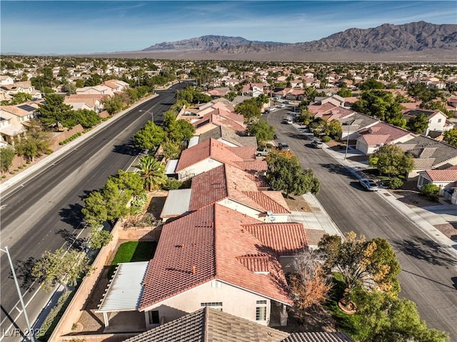 aerial view featuring a mountain view