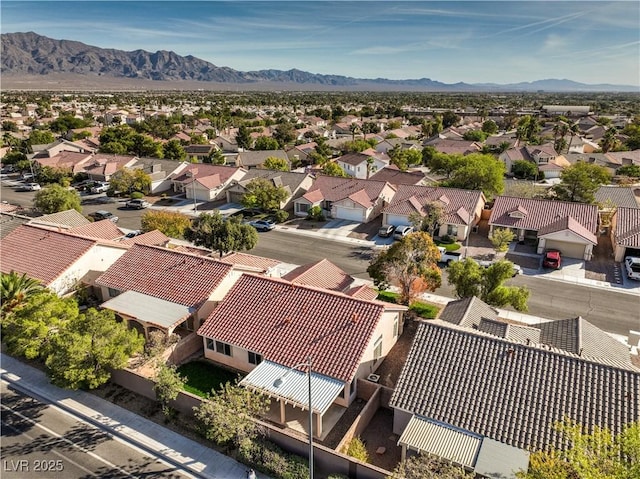 drone / aerial view with a mountain view