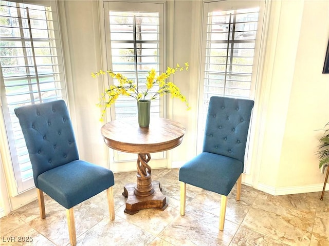 sitting room with baseboards