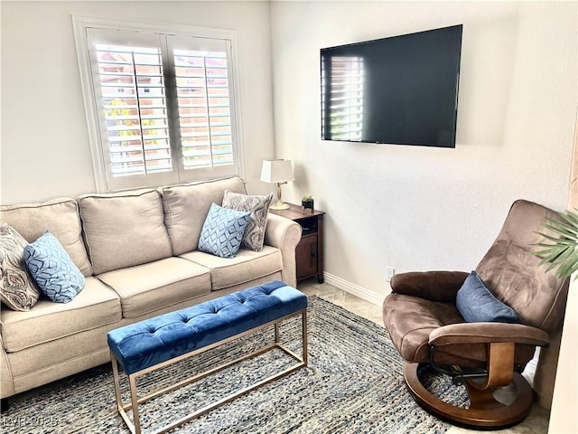 living room with baseboards