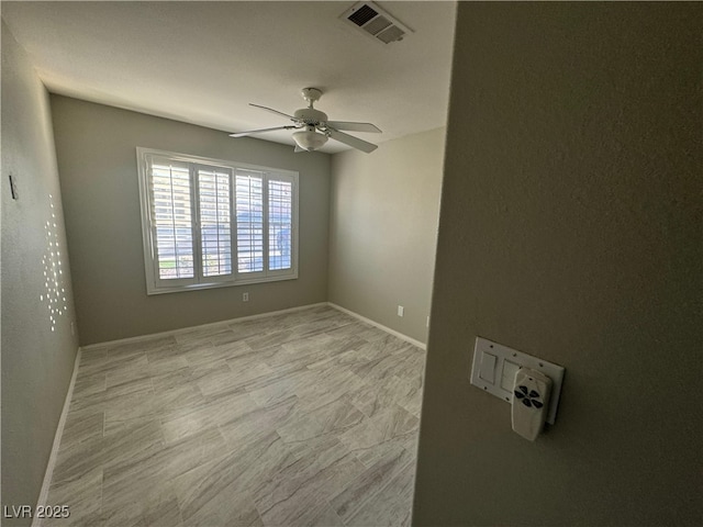 unfurnished room featuring ceiling fan