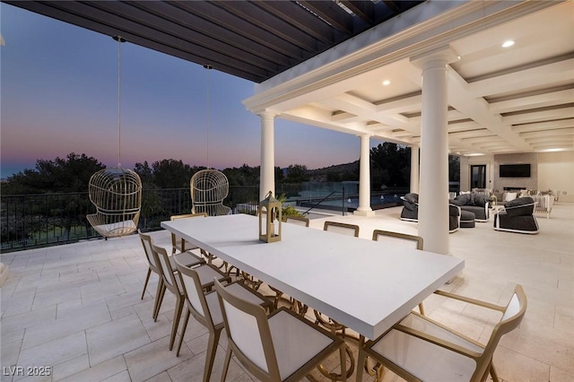 view of patio with outdoor dining space and outdoor lounge area