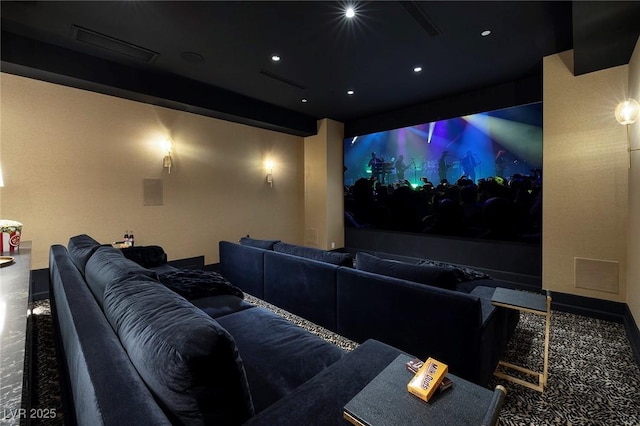 cinema featuring recessed lighting