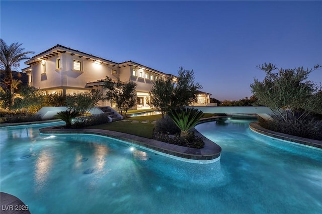 outdoor pool with stairs