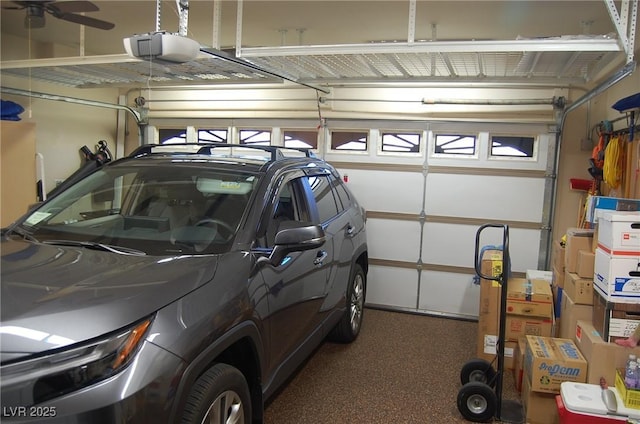 garage featuring a garage door opener