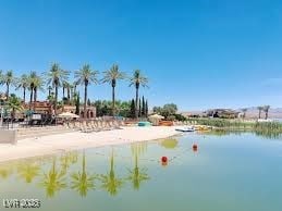 property view of water with a beach view