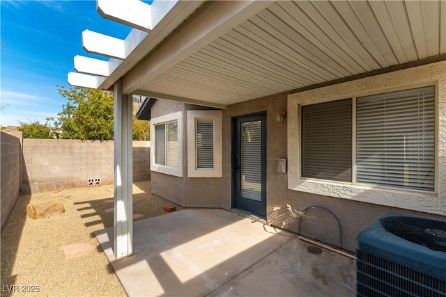 view of patio / terrace featuring central AC