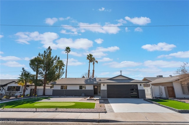 ranch-style home with a garage