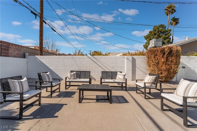 view of patio / terrace with an outdoor hangout area and central AC