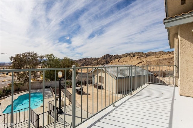 balcony with a mountain view