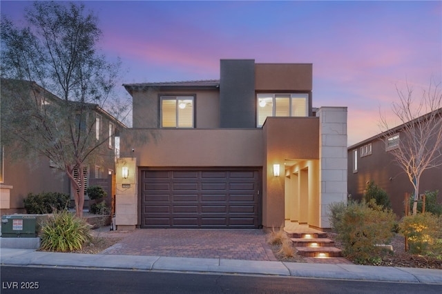 view of front of house with a garage