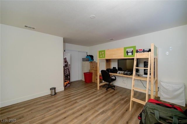 office space featuring hardwood / wood-style flooring