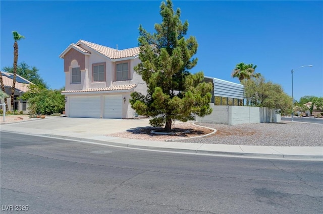 view of front of house with a garage