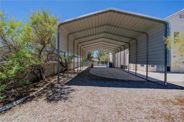 view of parking with a carport