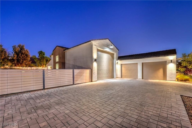 view of front of house with a garage