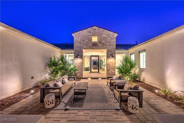 view of patio with an outdoor hangout area