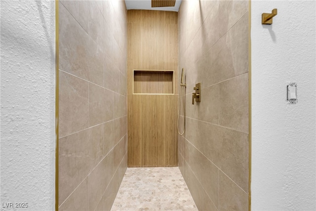 interior details with tiled shower