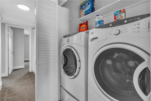 washroom featuring independent washer and dryer