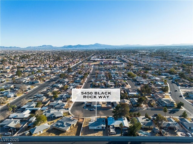 drone / aerial view with a mountain view