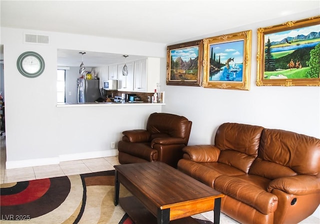 view of tiled living room