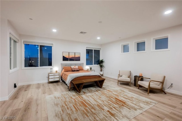 bedroom featuring light hardwood / wood-style flooring