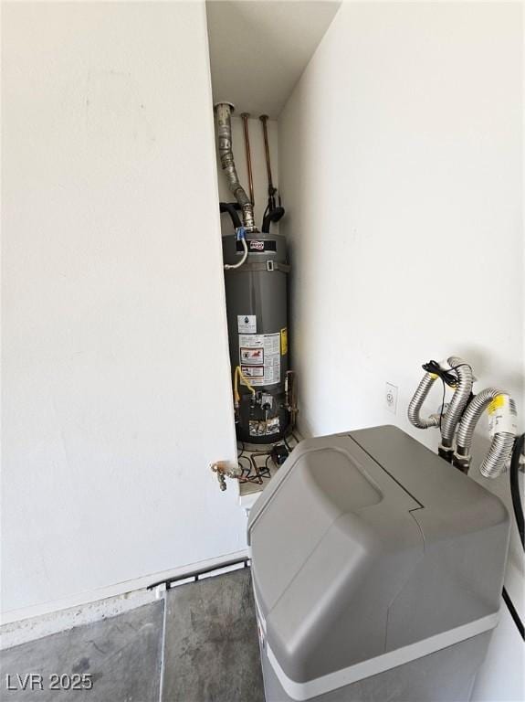 washroom with gas water heater